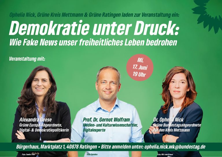Veranstaltung „Demokratie unter Druck“ am 17. Juni in Ratingen
