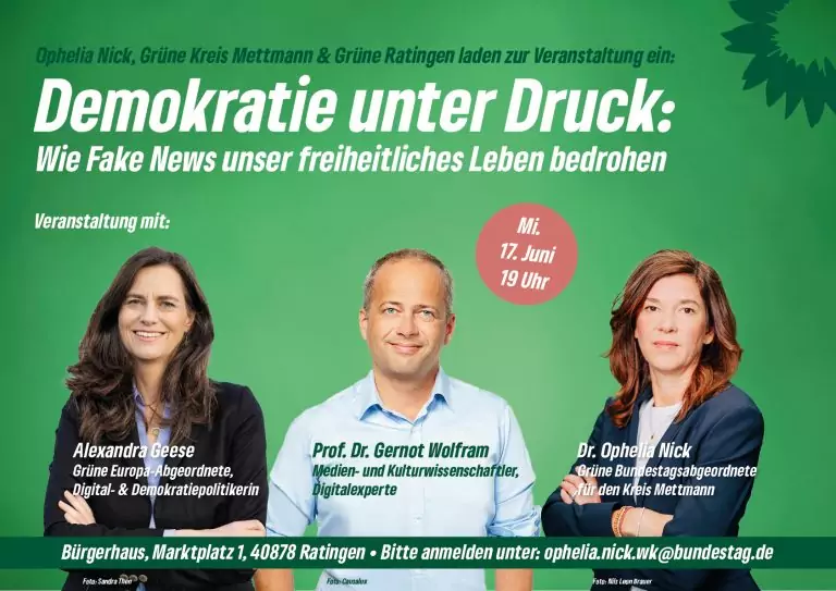 Veranstaltung „Demokratie unter Druck“ am 17. Juni in Ratingen