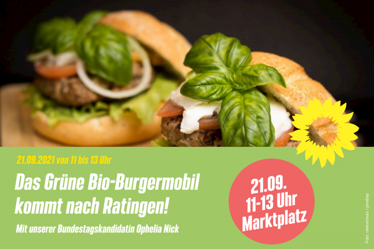 Grünes Bio-Burgermobil in Ratingen