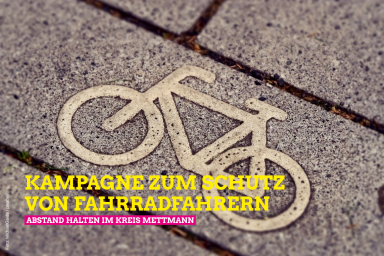 Kampagne zum Schutz von Fahrradfahrern: Abstand halten im Kreis Mettmann