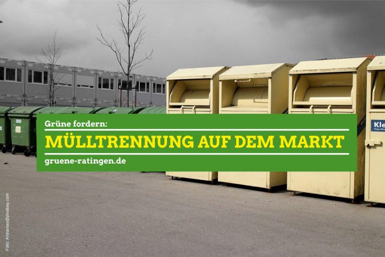 Mülltrennung auf den Wochenmärkten in Ratingen